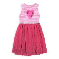 Pop 1K: Mixed Jersey & Mesh Sleeveless Dress  (1-3 Years)